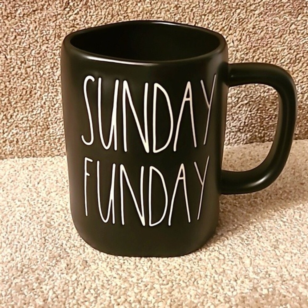 Rae Dunn "Sunday Funday" Football Coffee Mug 16oz NEW!